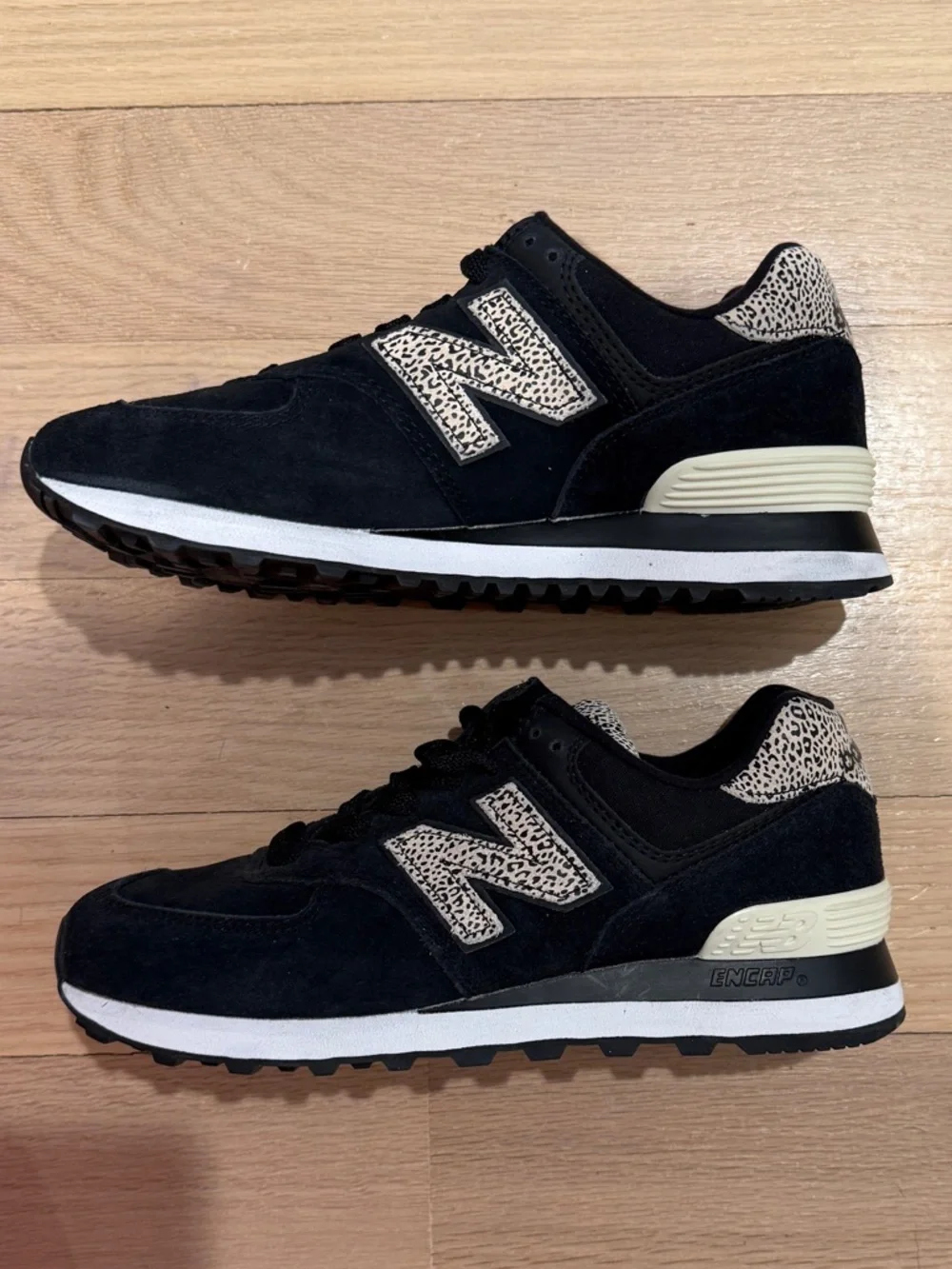 New Balance 574 Leopard Print Sneakers - Picture 3 of 6